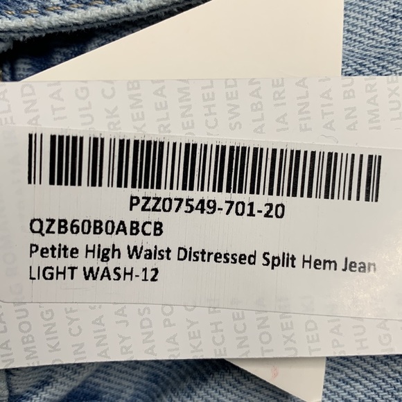 PETITE HIGH WAIST DISTRESSED SPLIT HEM JEAN - Picture 3 of 4